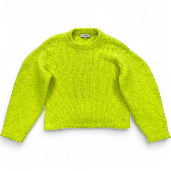 Tibi Cozette Alpaca Neon Green Wool Blend Sweater Women's Small - Picture 2 of 9